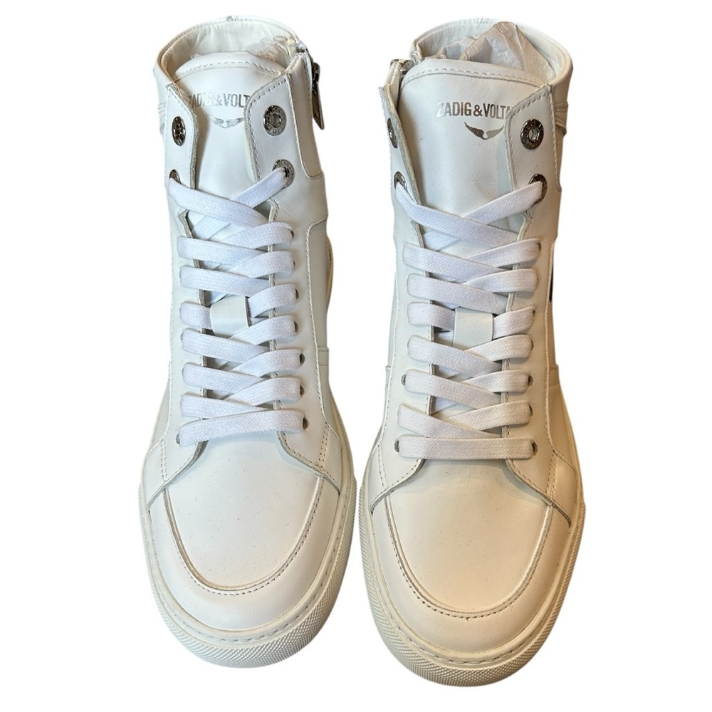 Zadig & Voltaire High Flash Heart Logo Sneaker White Size 39 (US 8) NWT w/bag - Picture 4 of 9
